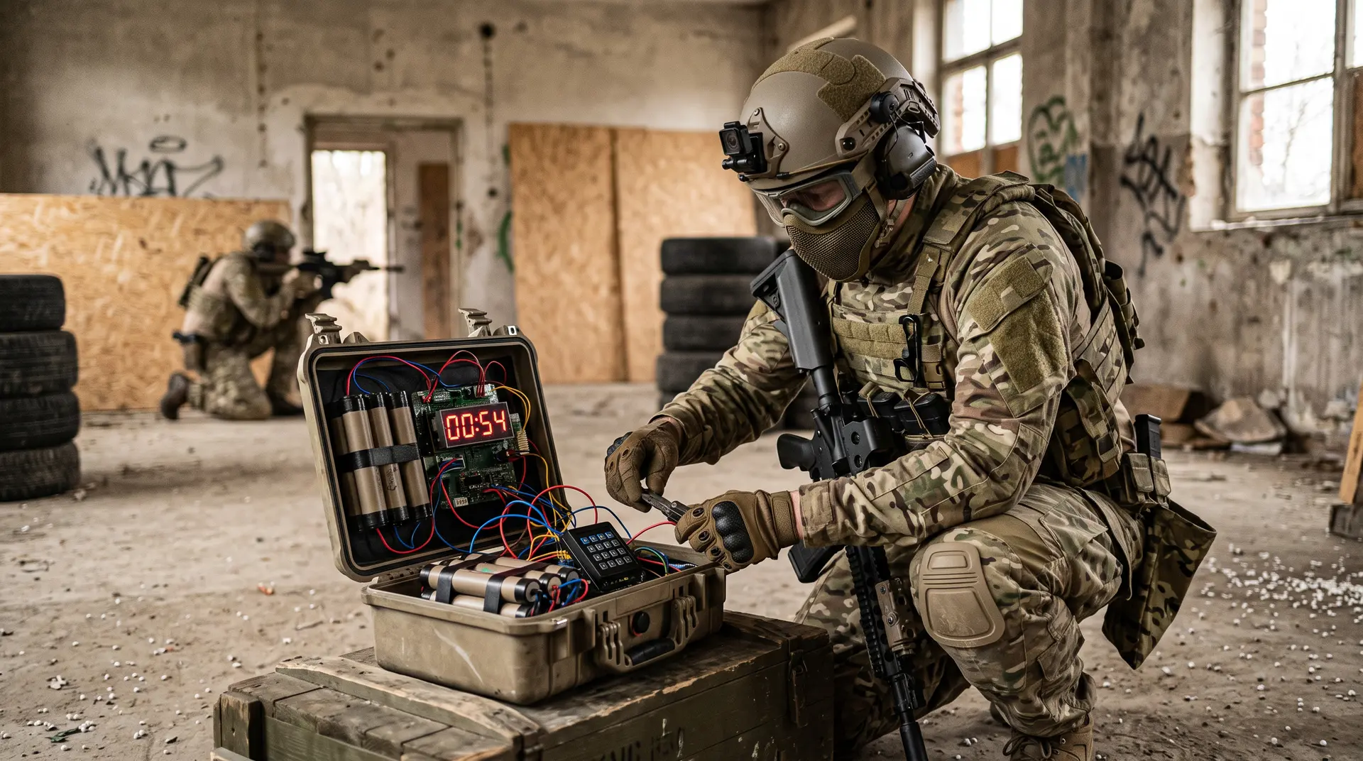 Squadra con mappa durante una milsim